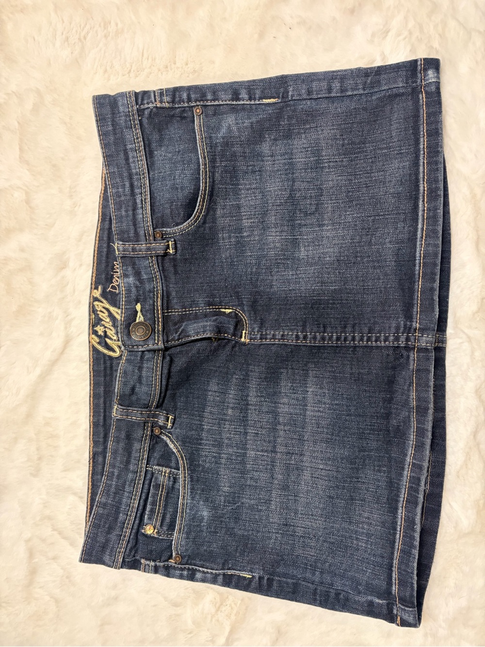 Vintage Garage Dark Blue Denim Mini Skirt
